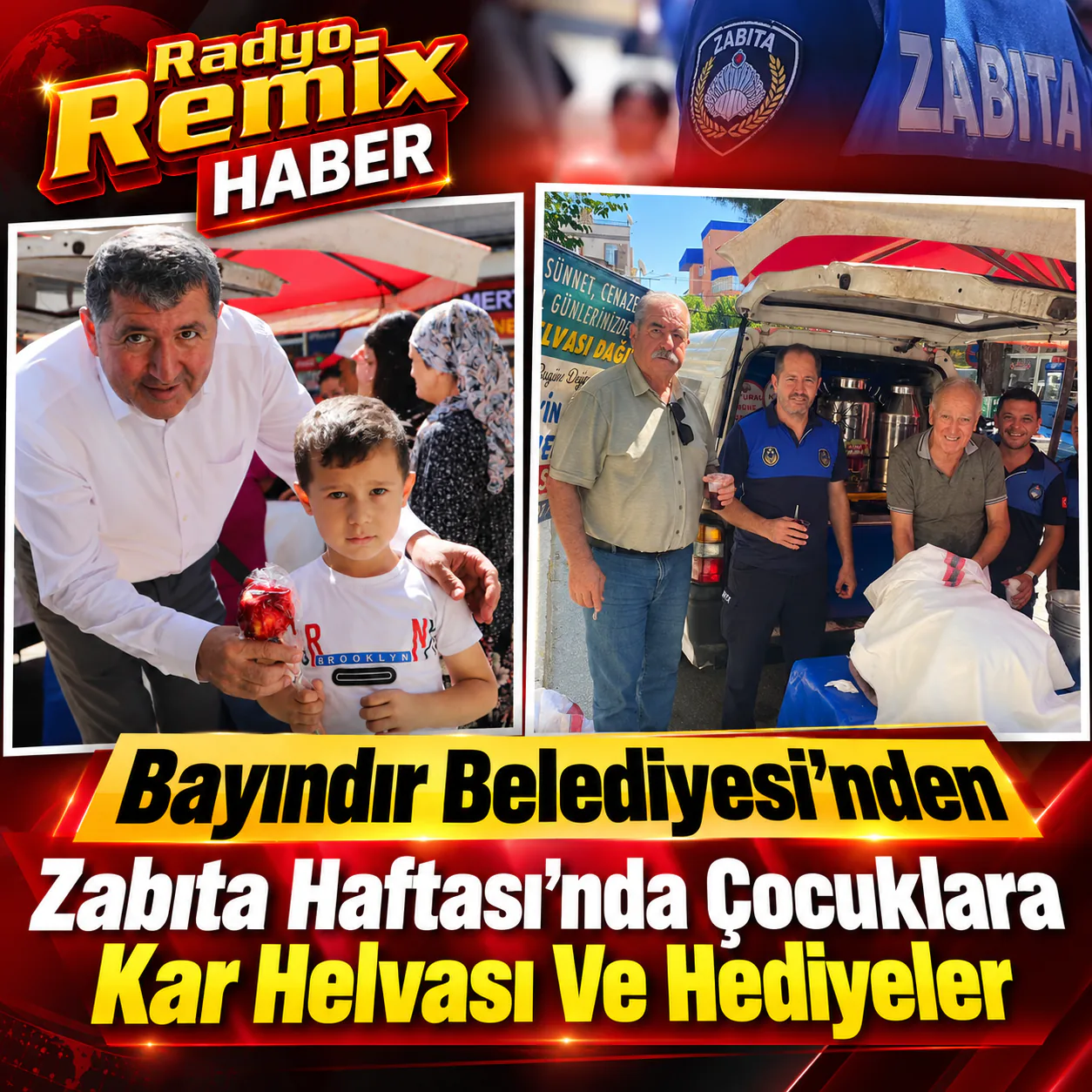 Bayındır Belediyesi’nden Zabıta Haftası’nda Çocuklara Kar Helvası Ve Hediyeler