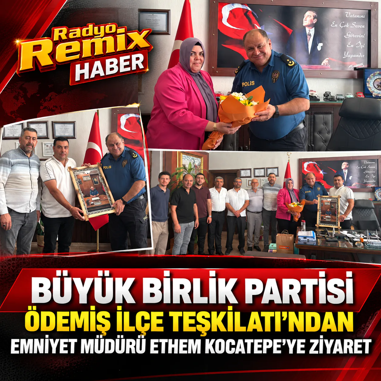 Büyük Birlik Partisi Ödemiş İlçe Teşkilatı’ndan Emniyet Müdürü Ethem Kocatepe’ye Ziyaret